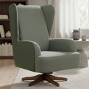 Ver imagem 2 de Poltrona de Amamentação Balanço Giratória Liz D02 Couríssimo Tramado Verde C-296 C-120 - Lyam Decor