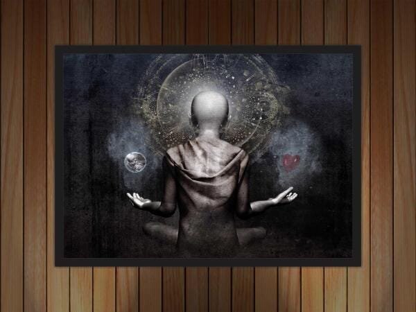 Quadro Decorativo Budismo Buda Chácras Com Moldura G011 - 4