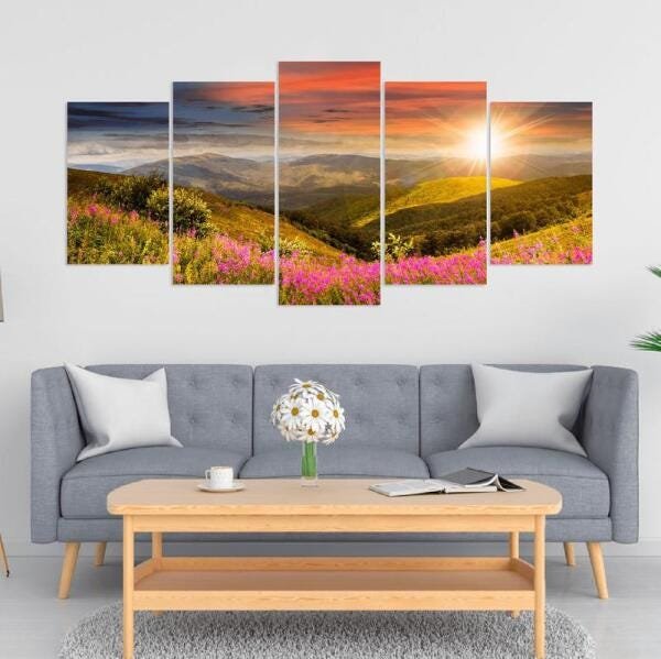 Quadro Vista Do Sol Montanhas Decoração Sala - 3