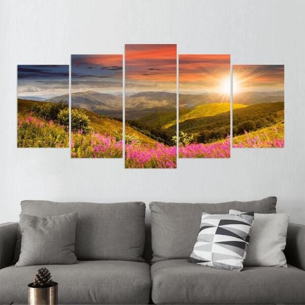 Quadro Vista Do Sol Montanhas Decoração Sala - 2