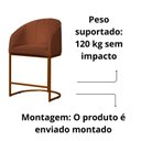 Ver imagem 3 de Banco Banqueta Alta Poltrona Mia Base de Metal Bronze Veludo Cor:terracota