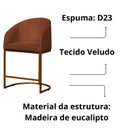 Ver imagem 4 de Banco Banqueta Alta Poltrona Mia Base de Metal Bronze Veludo Cor:terracota