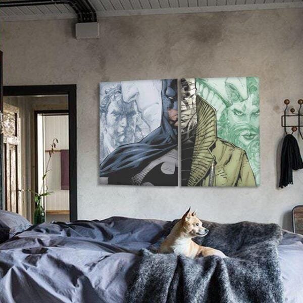 Quadro Batman VS Hush HQ 2 peças 30x40 - 2