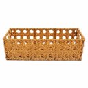 Ver imagem 2 de Cesto Caixa Decorativo Organizador Retangular Palhinha 29cm Bege Casa Quarto Cozinha