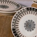 Ver imagem 2 de Prato de Sobremesa Cerâmica Estampa Donna Folk 18cm 1un - Biona 061394