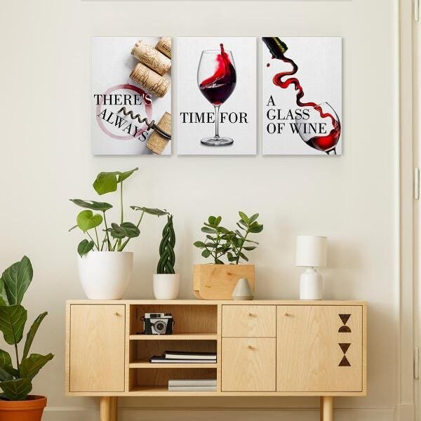 Quadro Vinho Frase There'S Always Time For A Glass Of Wine - 2