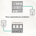Ver imagem 3 de Armario Aereo e Balcao 80 Cm Americana Branco Calcare Henn