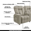 Ver imagem 3 de Poltrona Reclinável 3 lugares para Sala de Cinema Pequim Linho Bege - Gran Belo