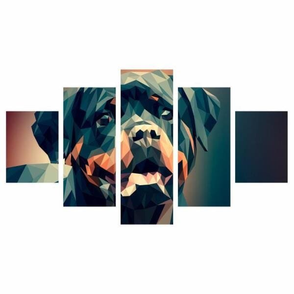 Quadro Cachorro Poligonal Decorativo 200X100 - 1