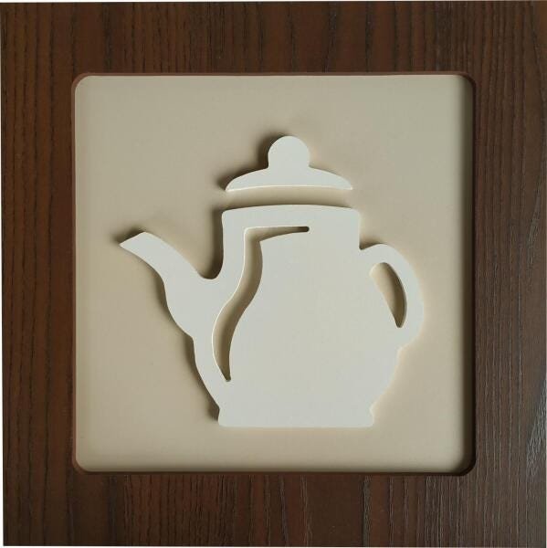 Kit 2 Quadros Decorativos Xícara E Bule Marrom E Branco - 2