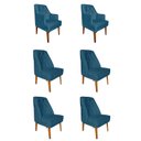 Ver imagem 1 de Kit 4 Cadeiras Paris + 2 Paris Retro Suede Azul Royal Dominic Decor