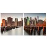 Duo De Quadros Canvas New York City Midiapoparte 125X60Cm - 1