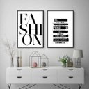 Ver imagem 2 de Kit 2 Quadros Decorativos Livros Fashion 24x18cm - com vidro:Madeira preta