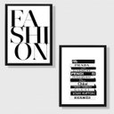 Ver imagem 1 de Kit 2 Quadros Decorativos Livros Fashion 24x18cm - com vidro:Madeira preta