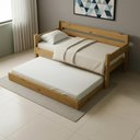 Ver imagem 5 de Bicama Solteiro Nogueira Madeira Maciça com Cama Auxiliar