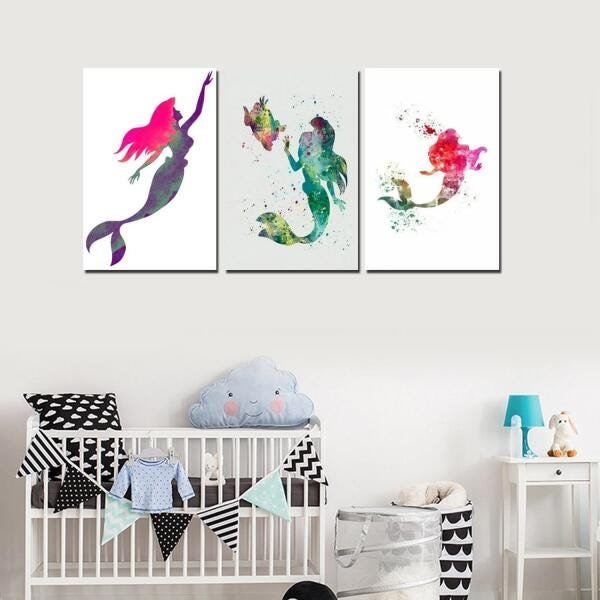 Kit Quadros Decorativo Sereia Para Quarto - 3