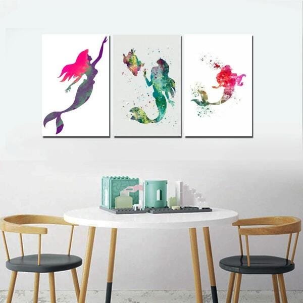 Kit Quadros Decorativo Sereia Para Quarto - 5
