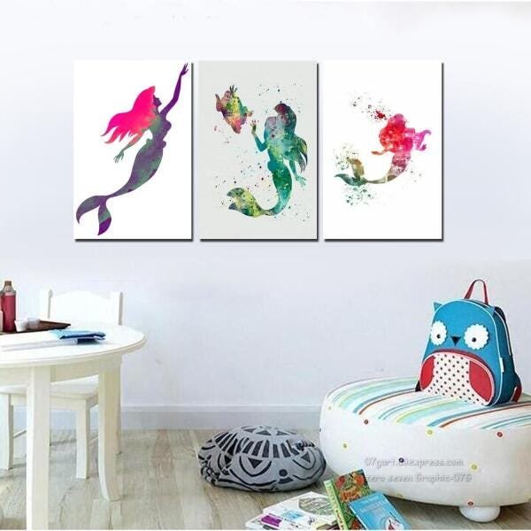 Kit Quadros Decorativo Sereia Para Quarto - 6