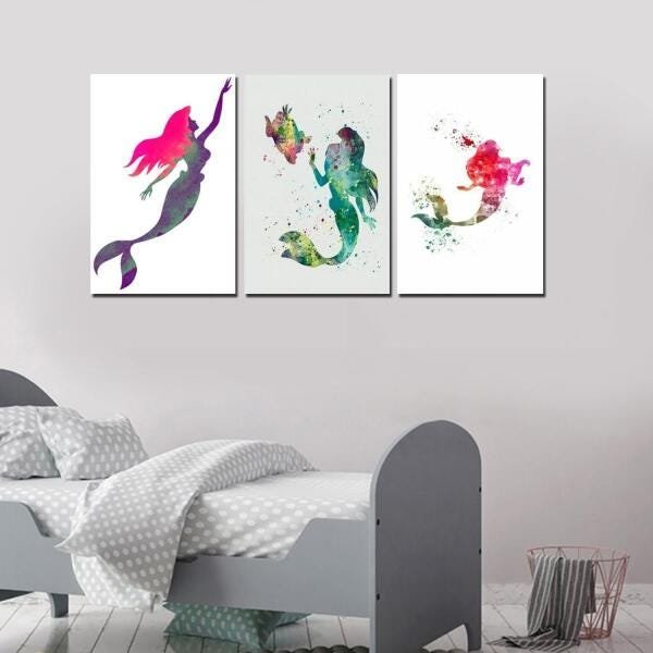 Kit Quadros Decorativo Sereia Para Quarto - 2