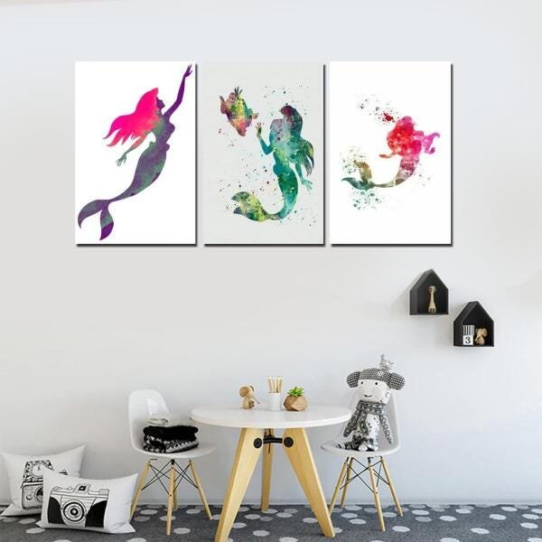 Kit Quadros Decorativo Sereia Para Quarto - 4