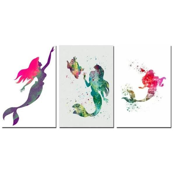 Kit Quadros Decorativo Sereia Para Quarto - 1