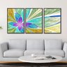 Conjunto Quadro decorativo Sala Abstrato Fractal Moderno - 3