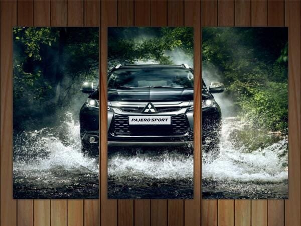 Quadro Decorativo Carro Pajero Pajero Com 3 Peças - 4