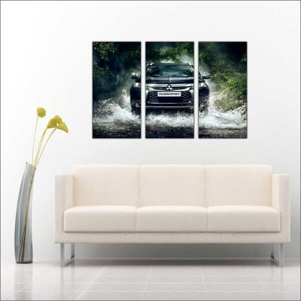 Quadro Decorativo Carro Pajero Pajero Com 3 Peças - 1
