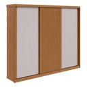 Ver imagem 3 de Guarda Roupa Casal MDF Lopas Ollie 3 Portas Amêndoa/Off