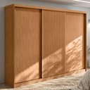Ver imagem 2 de Guarda Roupa Casal MDF Lopas Ollie 3 Portas Amêndoa/Off