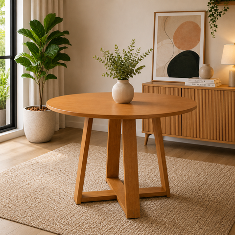 Mesa de Jantar Redonda Nature Onix 110cm para 4 Lugares Gabilitte