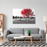 Quadro Arvore Folha Vermelho Decorativo Quarto Sala Hall - 2