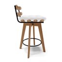 Ver imagem 4 de kit 02 Banquetas Giratória Costela Corino Base Madeira MA70 - D’Rossi - Branco