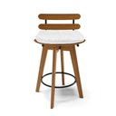 Ver imagem 3 de kit 02 Banquetas Giratória Costela Corino Base Madeira MA70 - D’Rossi - Branco