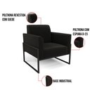 Ver imagem 6 de Kit 2 Poltronas Base Industrial Alta Preto Marisa Suede D03 - D’Rossi