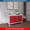 Ver imagem 2 de Mapoteca 5 Gavetas Pandin 120cm (larg) Inmetro Tampo Mdp Branco Estrutura Aço Cinza Gaveta Vermelha