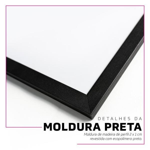 Quadro Cazuza Frase Para Sala Com Moldura Moderna P&B - 4