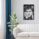 Ver imagem 1 de Quadro Cazuza Frase Para Sala Com Moldura Moderna P&B