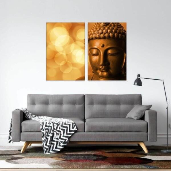 Quadro Arte Buda Lights Conjunto Para Sala Spa decorativo - 3