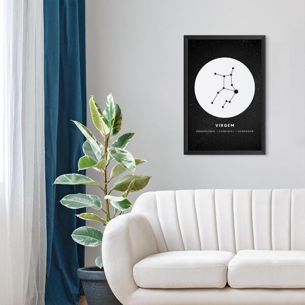Quadro Para Sala Signo Virgem Com Moldura - 1