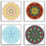 Kit 4 Quadros Decorativo Paisagem Mandala Fundo Branco - 1