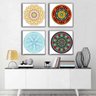 Kit 4 Quadros Decorativo Paisagem Mandala Fundo Branco - 5