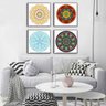 Kit 4 Quadros Decorativo Paisagem Mandala Fundo Branco - 3