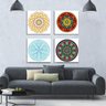 Kit 4 Quadros Decorativo Paisagem Mandala Fundo Branco - 2