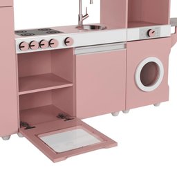 Cozinha Infantil Lali C/ Refrigerador, Fogão, Micro-ondas, Máq. Lavar/tabua Passar Rose - 7