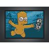 Quadro Desenho Simpsons Bart Nirvana Nevermind Com Moldura - 3