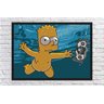 Quadro Desenho Simpsons Bart Nirvana Nevermind Com Moldura - 2