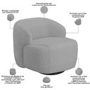 Ver imagem 7 de Poltrona Decorativa Orgânica Giratória Living Barolo L06 Linho Cinza Escuro