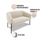 Ver imagem 2 de Sofá Namoradeira 2 Lugares Pé Ferro Preto Stella Bouclê D03 - D'rossi