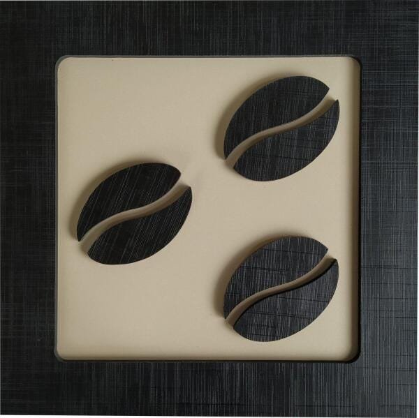 Kit 4 Quadros Decorativos Tema Jantar Preto Em Relevo - 2